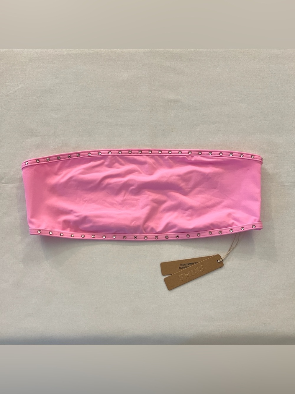 SKIMS RHINESTONE BANDEAU BIKINI TOP